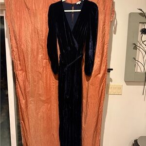 Elegant Long Sleeve Velvet Jumpsuit